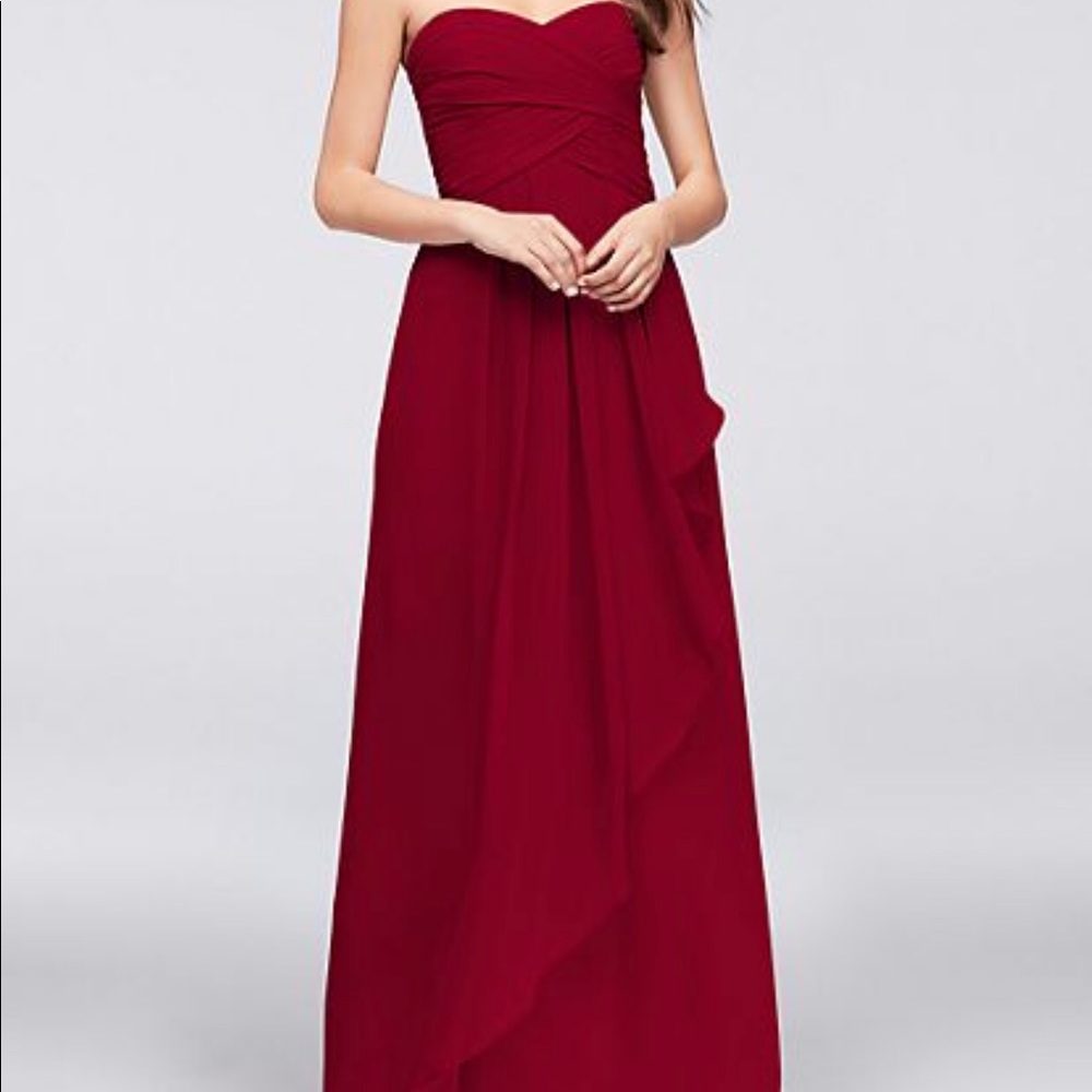 David’s bridal brides maid dress burgundy